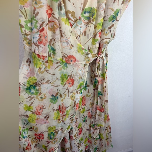 (R6) Ice Dress vintage 100% silk Floral Sleeveless, talla 20 - Picture 4 of 13